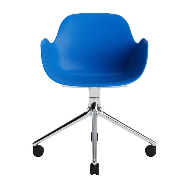Form Armchair Swivel 4W Aluminum - Normann Copenhagen Swivel Chairs - Form Armchair Swivel 4W Alu - Bright Blue - HORNE