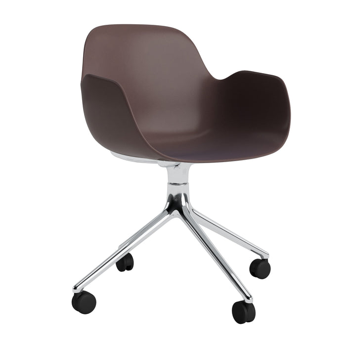Form Armchair Swivel 4W Aluminum - Normann Copenhagen Swivel Chairs - Form Armchair Swivel 4W Alu - Brown - HORNE