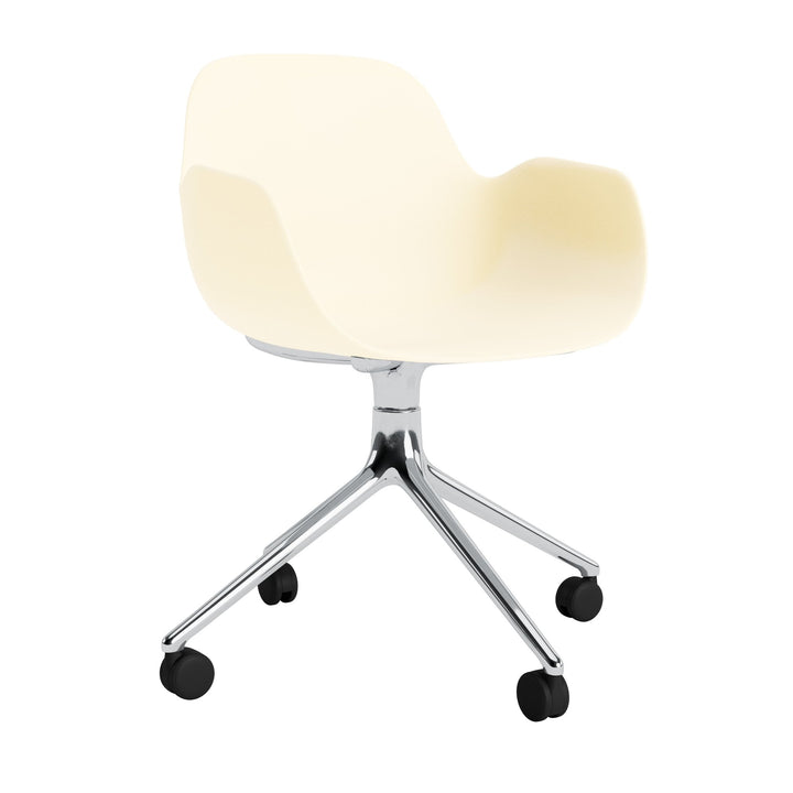 Form Armchair Swivel 4W Aluminum - Normann Copenhagen Swivel Chairs - Form Armchair Swivel 4W Alu - Cream - HORNE