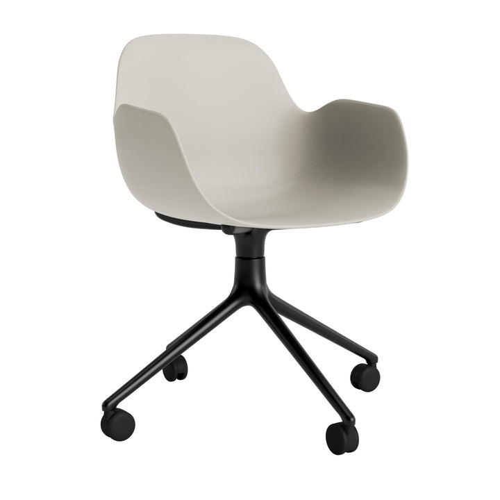 Form Armchair Swivel 4W Aluminum - Normann Copenhagen Swivel Chairs - Form Armchair Swivel 4W Black Alu - Light Grey - HORNE