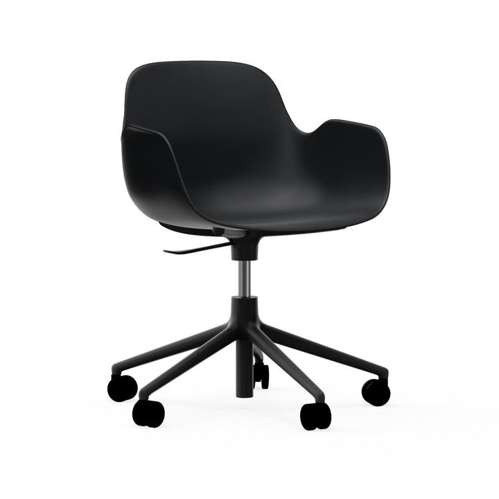 Form Armchair Swivel 5W Gas Lift Aluminum - Normann Copenhagen Swivel Chairs - Form Armchair Swivel 5W Gas Lift Black Alu - Black - HORNE