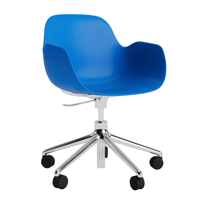 Form Armchair Swivel 5W Gas Lift Aluminum - Normann Copenhagen Swivel Chairs - Form Armchair Swivel 5W Gas Lift Alu - Bright Blue - HORNE