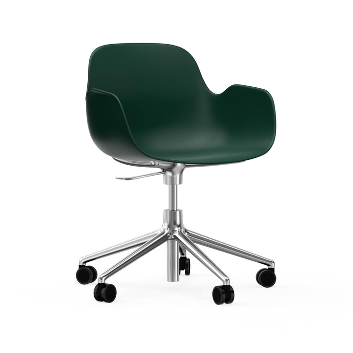 Form Armchair Swivel 5W Gas Lift Aluminum - Normann Copenhagen Swivel Chairs - Form Armchair Swivel 5W Gas Lift Alu - Green - HORNE