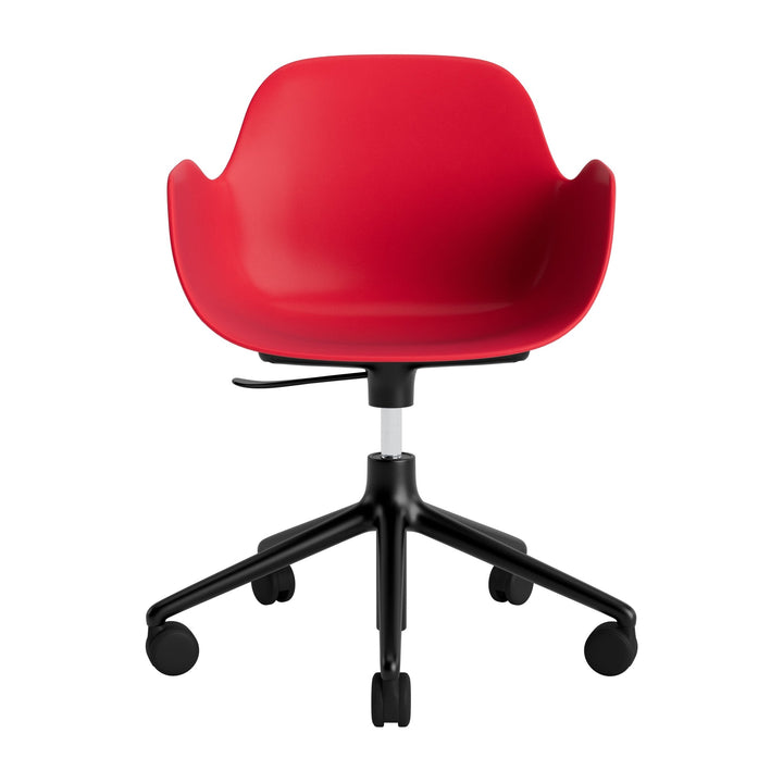 Form Armchair Swivel 5W Gas Lift Aluminum - Normann Copenhagen Swivel Chairs - Form Armchair Swivel 5W Gas Lift Black Alu - Bright Blue - HORNE
