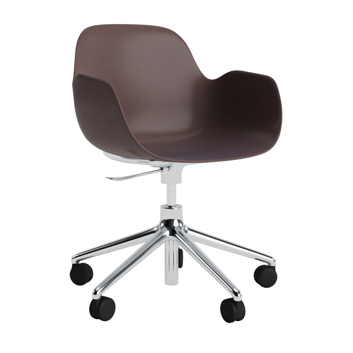 Form Armchair Swivel 5W Gas Lift Aluminum - Normann Copenhagen Swivel Chairs - Form Armchair Swivel 5W Gas Lift Alu - Brown - HORNE