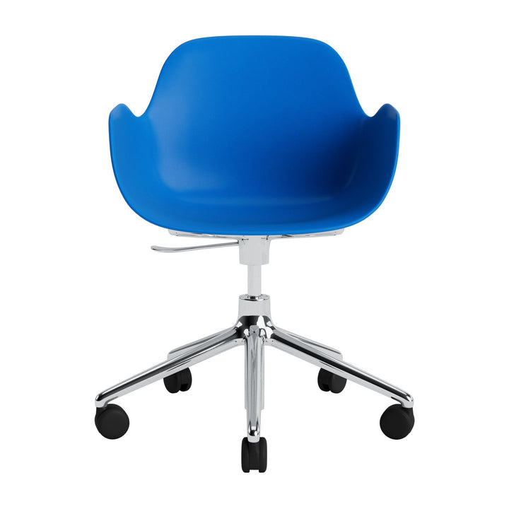 Form Armchair Swivel 5W Gas Lift Aluminum - Normann Copenhagen Swivel Chairs - Form Armchair Swivel 5W Gas Lift Alu - Bright Blue - HORNE