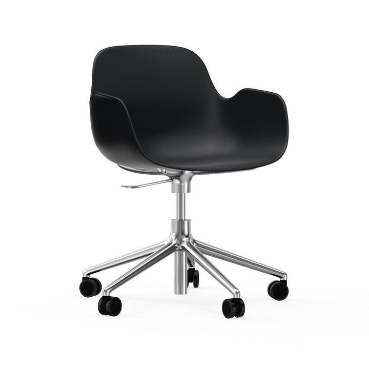 Form Armchair Swivel 5W Gas Lift Aluminum - Normann Copenhagen Swivel Chairs - Form Armchair Swivel 5W Gas Lift Alu - Black - HORNE