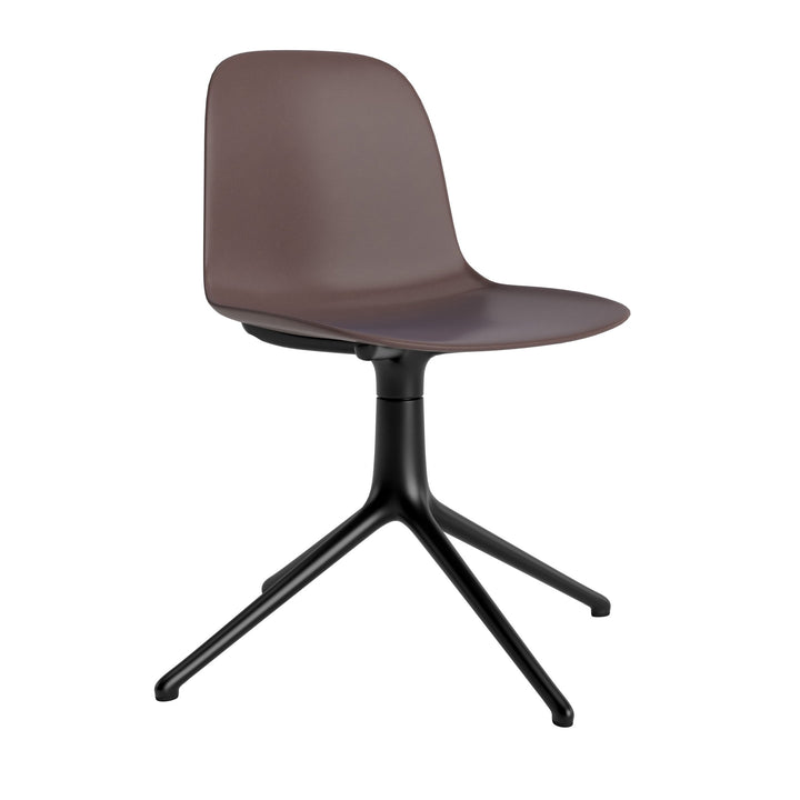 Form Chair Swivel 4L Aluminum - Normann Copenhagen Swivel Chairs - Form Chair Swivel 4L Black Alu - Brown - HORNE