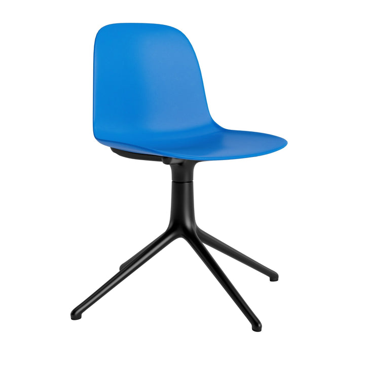 Form Chair Swivel 4L Aluminum - Normann Copenhagen Swivel Chairs - Form Chair Swivel 4L Black Alu - Bright Blue - HORNE