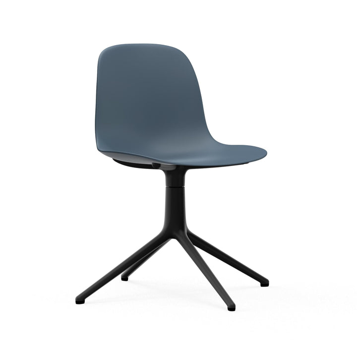 Form Chair Swivel 4L Aluminum - Normann Copenhagen Swivel Chairs - Form Chair Swivel 4L Black Alu - Blue - HORNE