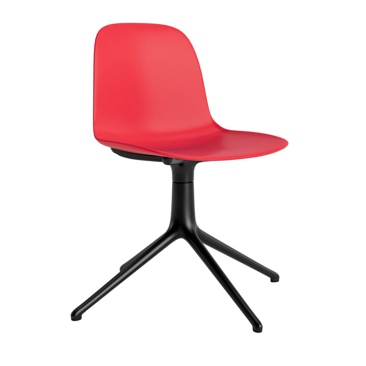 Form Chair Swivel 4L Aluminum - Normann Copenhagen Swivel Chairs - Form Chair Swivel 4L Black Alu - Bright Red - HORNE