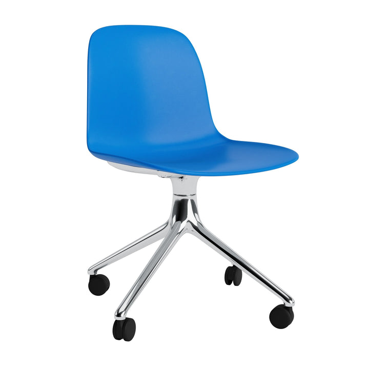 Form Chair Swivel 4W Aluminum - Normann Copenhagen Swivel Chairs - Form Chair Swivel 4W Alu - Bright Blue - HORNE