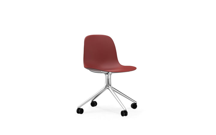 Form Chair Swivel 4W Aluminum - Normann Copenhagen Swivel Chairs - Form Chair Swivel 4W Alu - Red - HORNE