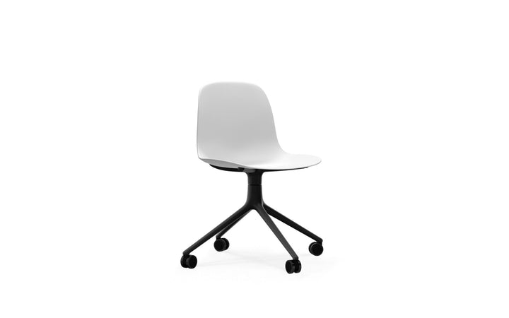 Form Chair Swivel 4W Aluminum - Normann Copenhagen Swivel Chairs - Form Chair Swivel 4W Black Alu - White - HORNE