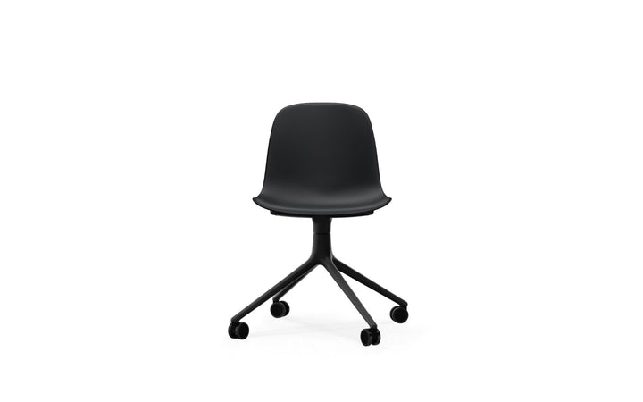 Form Chair Swivel 4W Aluminum - Normann Copenhagen Swivel Chairs - Form Chair Swivel 4W Black Alu - Bright Blue - HORNE