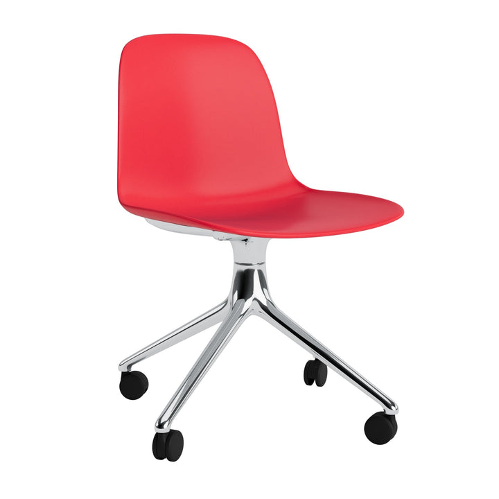 Form Chair Swivel 4W Aluminum - Normann Copenhagen Swivel Chairs - Form Chair Swivel 4W Alu - Bright Red - HORNE