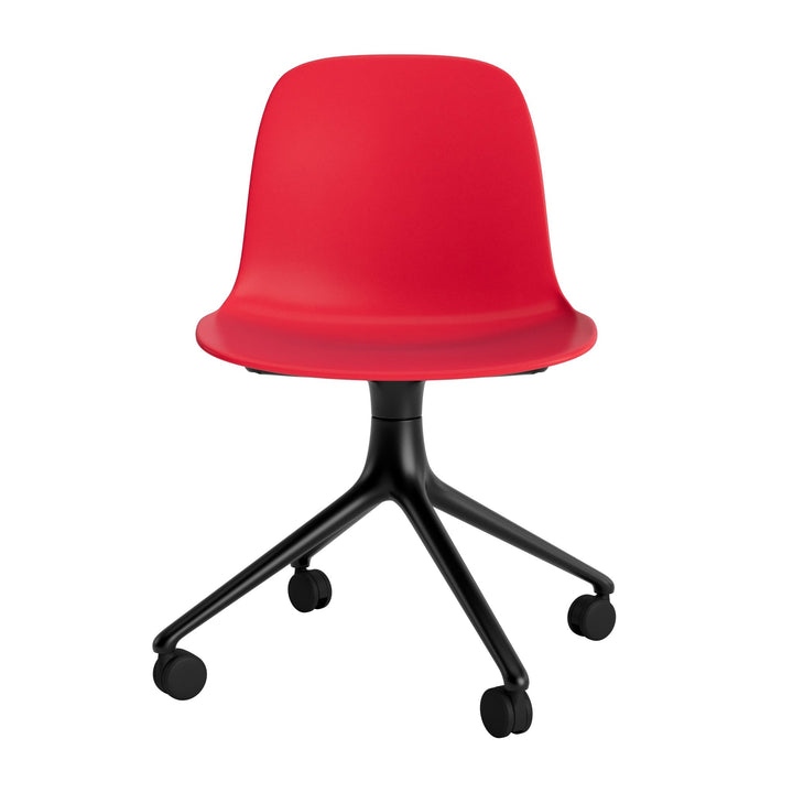 Form Chair Swivel 4W Aluminum - Normann Copenhagen Swivel Chairs - Form Chair Swivel 4W Black Alu - Bright Blue - HORNE