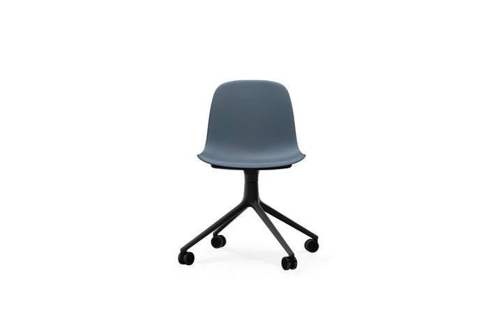 Form Chair Swivel 4W Aluminum - Normann Copenhagen Swivel Chairs - Form Chair Swivel 4W Black Alu - Bright Blue - HORNE