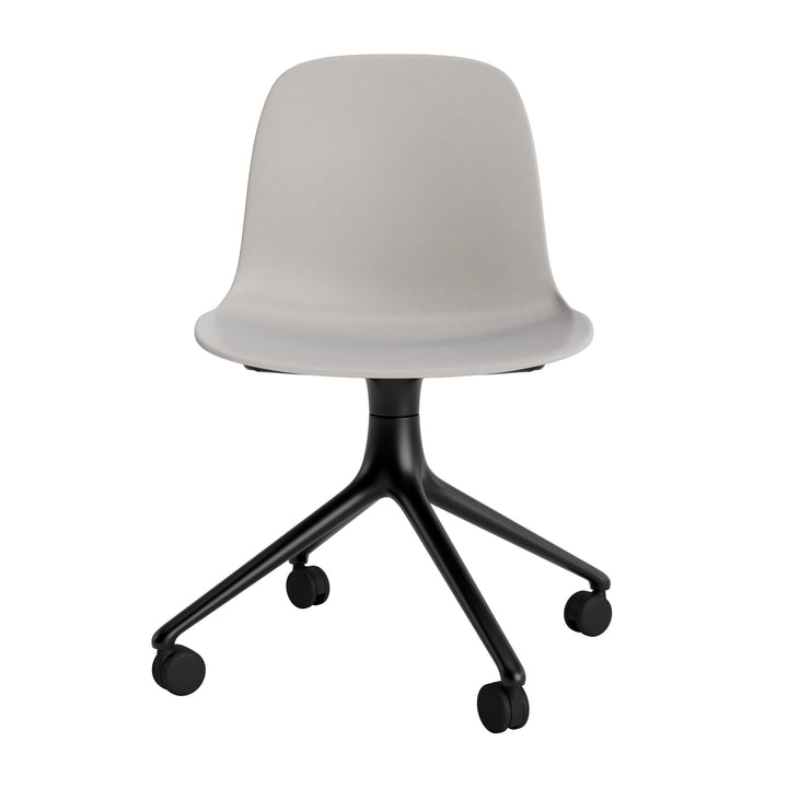 Form Chair Swivel 4W Aluminum - Normann Copenhagen Swivel Chairs - Form Chair Swivel 4W Black Alu - Bright Blue - HORNE