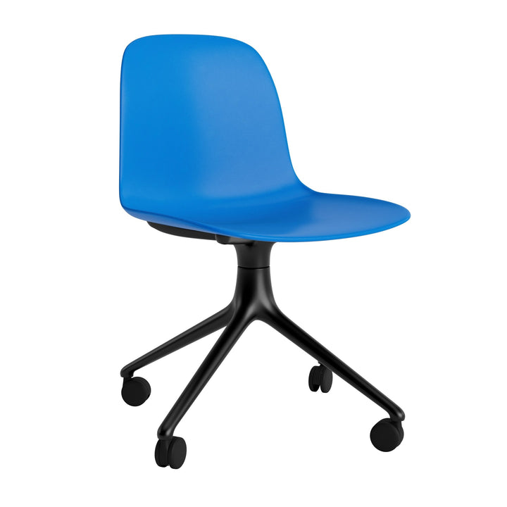 Form Chair Swivel 4W Aluminum - Normann Copenhagen Swivel Chairs - Form Chair Swivel 4W Black Alu - Bright Blue - HORNE