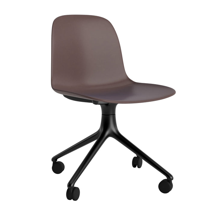 Form Chair Swivel 4W Aluminum - Normann Copenhagen Swivel Chairs - Form Chair Swivel 4W Black Alu - Brown - HORNE