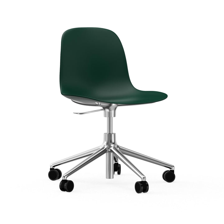 Form Chair Swivel 5W Gas Lift Aluminum - Normann Copenhagen Swivel Chairs - Form Chair Swivel 5W Gas Lift Alu - Green - HORNE