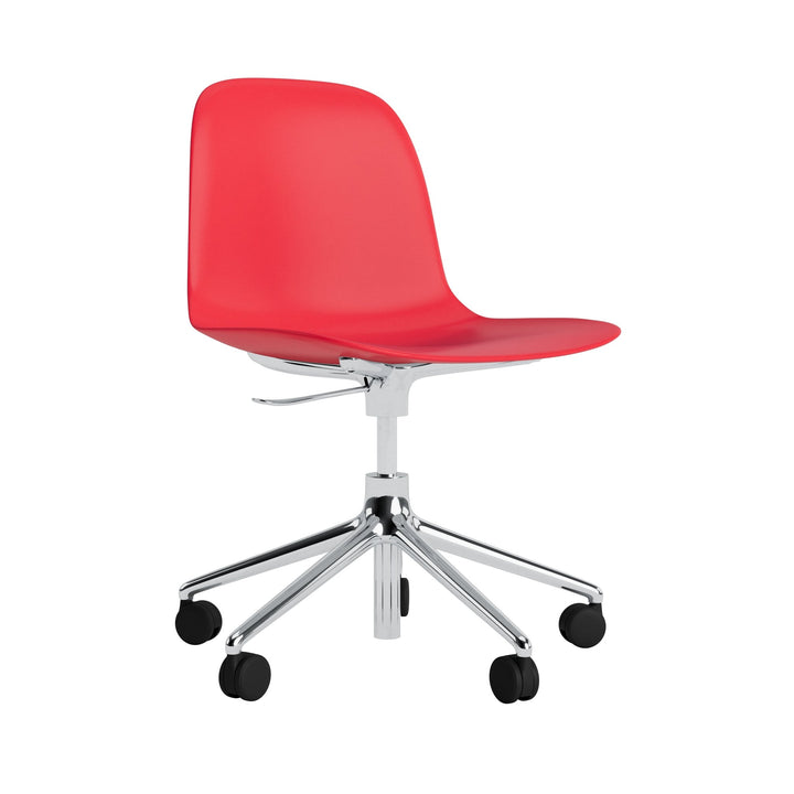 Form Chair Swivel 5W Gas Lift Aluminum - Normann Copenhagen Swivel Chairs - Form Chair Swivel 5W Gas Lift Alu - Bright Red - HORNE