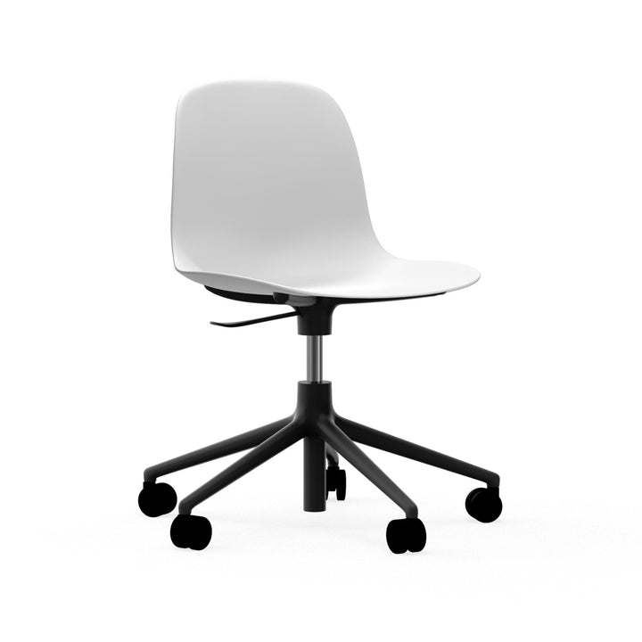Form Chair Swivel 5W Gas Lift Aluminum - Normann Copenhagen Swivel Chairs - Form Chair Swivel 5W Gas Lift Black Alu - White - HORNE