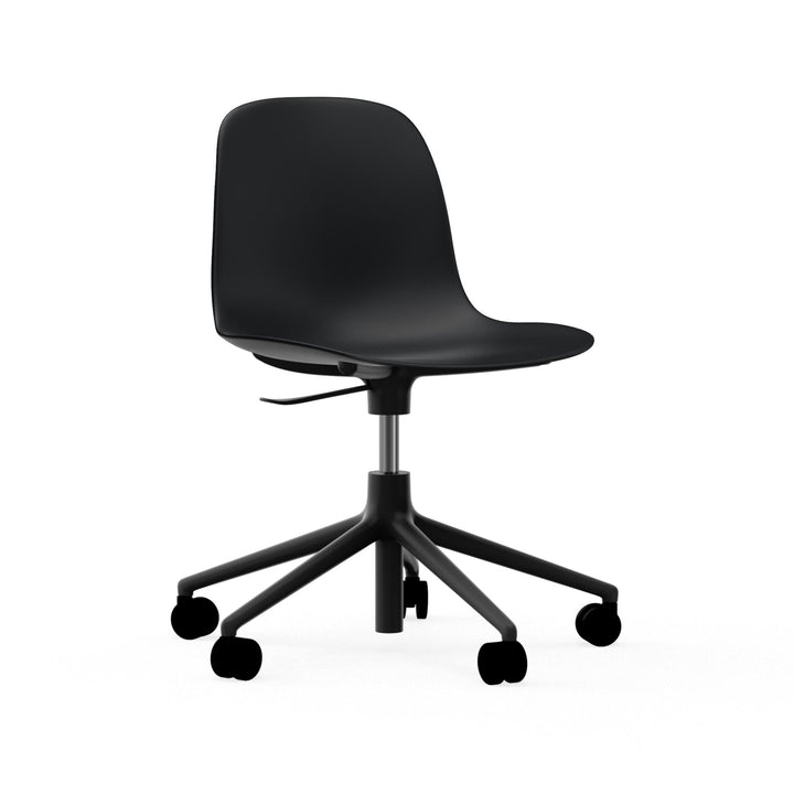 Form Chair Swivel 5W Gas Lift Aluminum - Normann Copenhagen Swivel Chairs - Form Chair Swivel 5W Gas Lift Black Alu - Black - HORNE
