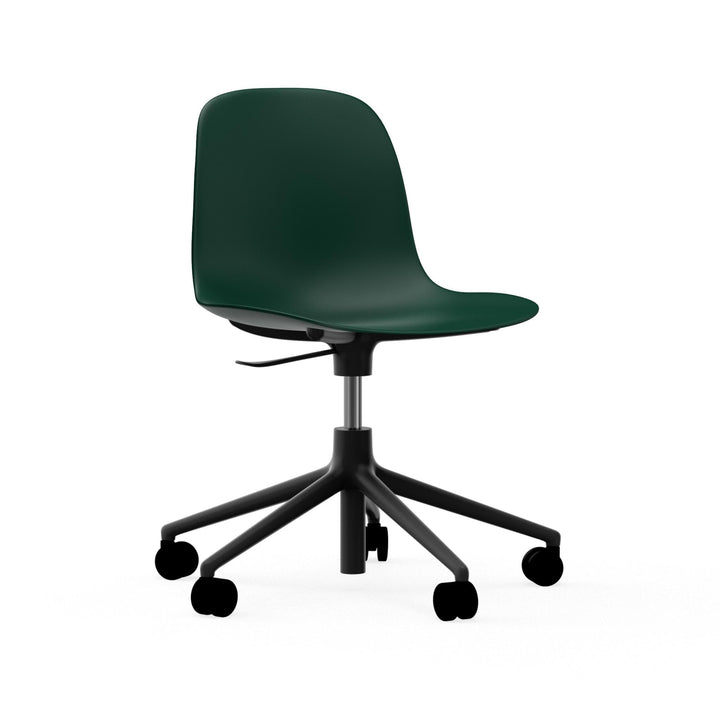 Form Chair Swivel 5W Gas Lift Aluminum - Normann Copenhagen Swivel Chairs - Form Chair Swivel 5W Gas Lift Black Alu - Green - HORNE