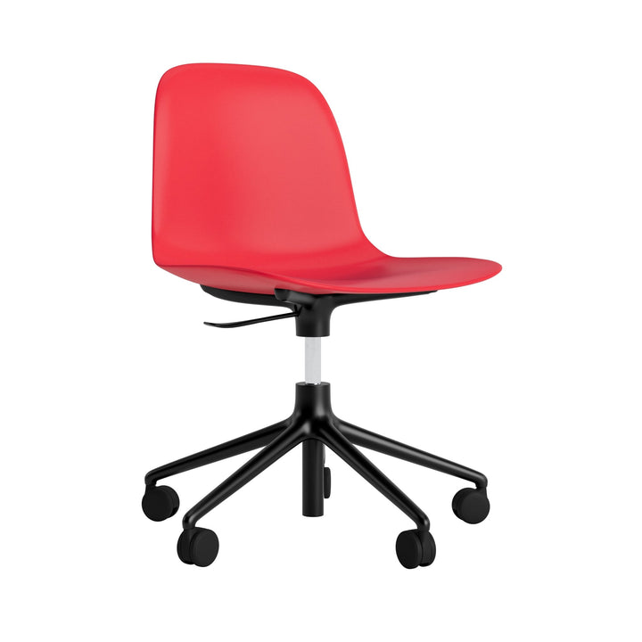 Form Chair Swivel 5W Gas Lift Aluminum - Normann Copenhagen Swivel Chairs - Form Chair Swivel 5W Gas Lift Black Alu - Bright Red - HORNE