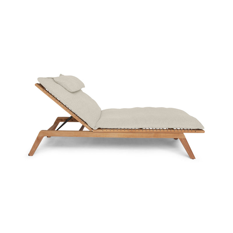 Forte Sun Lounger - BETACO Chairs - Taupe Straps / Teak - HORNE