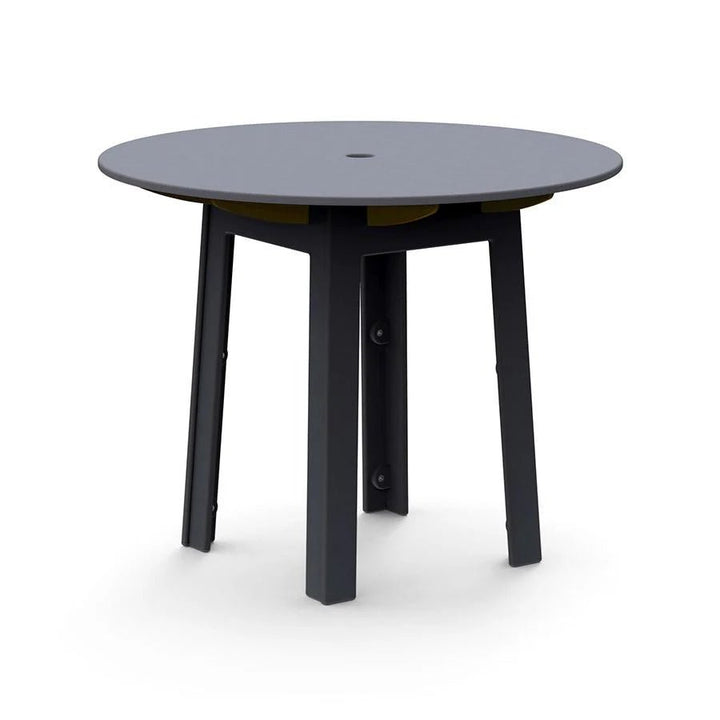Fresh Air Round Table - 38" - Loll Designs Outdoor Furniture - Table Top with Umbrella Hole - Charcoal Grey - HORNE