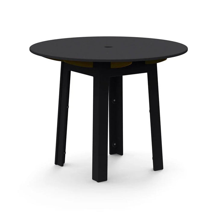 Fresh Air Round Table - 38" - Loll Designs Outdoor Furniture - Table Top with Umbrella Hole - Black - HORNE