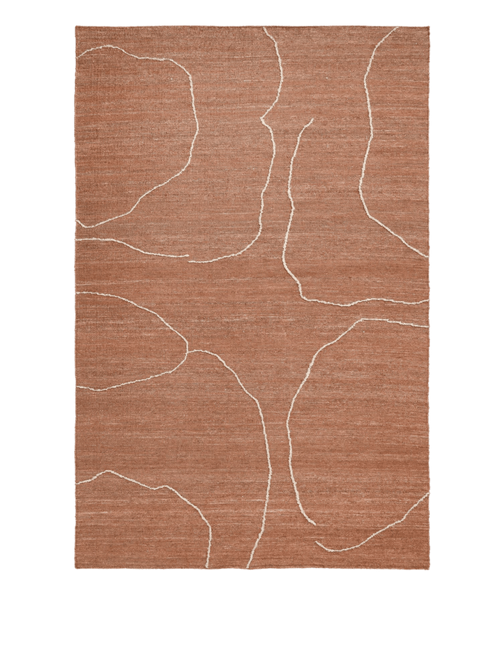 Gesso Jute Rug - Ferm Living Rugs - 118" x 78" - Terracotta/Off - White - HORNE