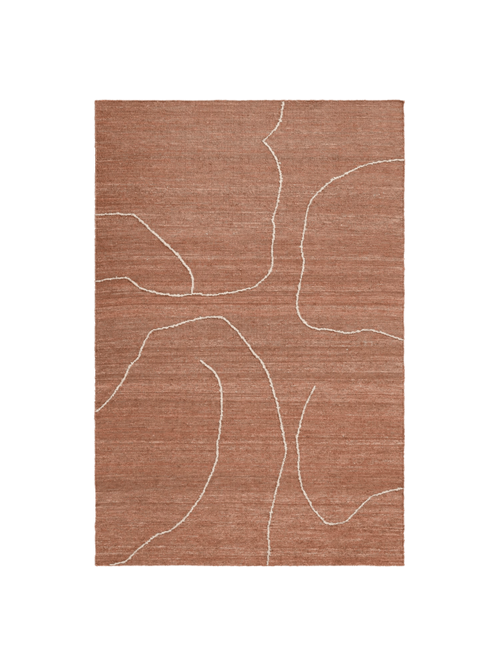 Gesso Jute Rug - Ferm Living Rugs - 94" x 67" - Terracotta/Off - White - HORNE