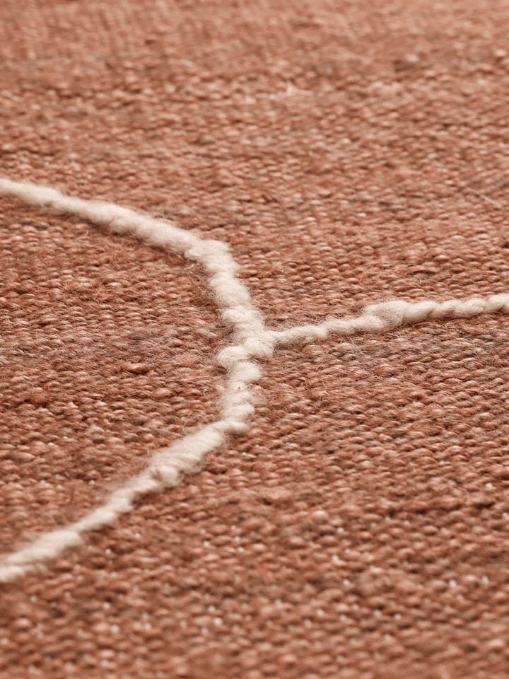 Gesso Jute Rug - Ferm Living Rugs - 118" x 78" - Terracotta/Off - White - HORNE
