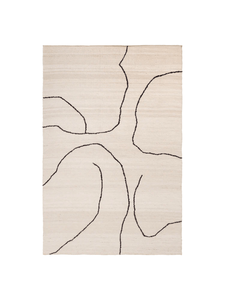 Gesso Jute Rug - Ferm Living Rugs - 94" x 67" - Off - White/Dark Fig - HORNE