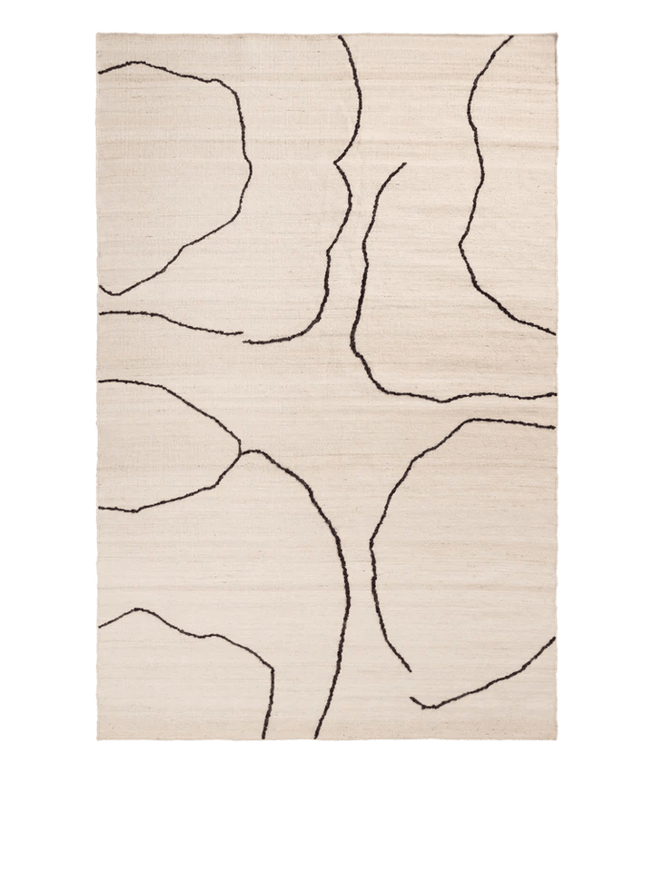 Gesso Jute Rug - Ferm Living Rugs - 118" x 78" - Off - White/Dark Fig - HORNE
