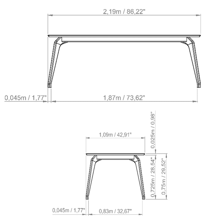 Giane Dining Table - Urbia Tables - Off White Nogal - Large - HORNE