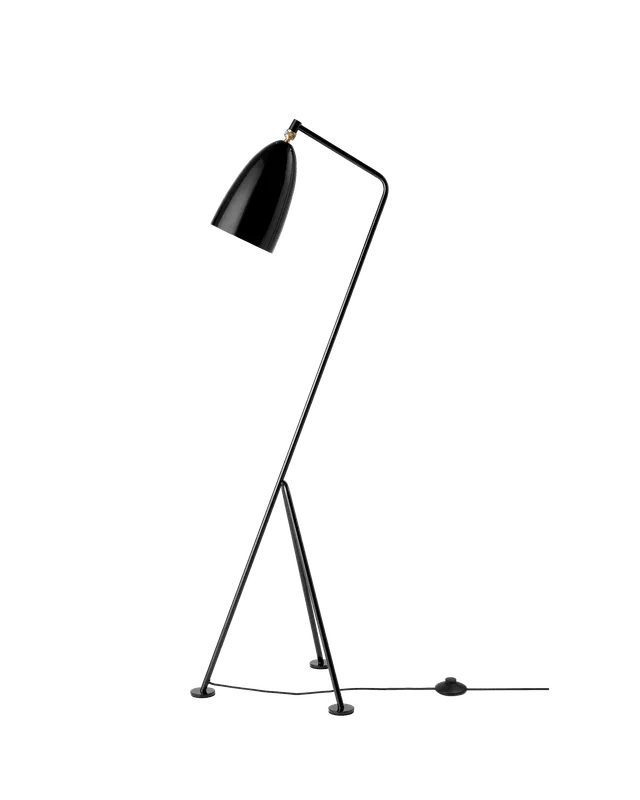 Gräshoppa Floor Lamp - Gubi Floor Lamps - Black Glossy - HORNE