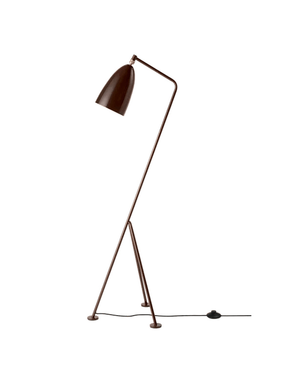 Gräshoppa Floor Lamp - Gubi Floor Lamps - Walnut Brown Glossy - HORNE