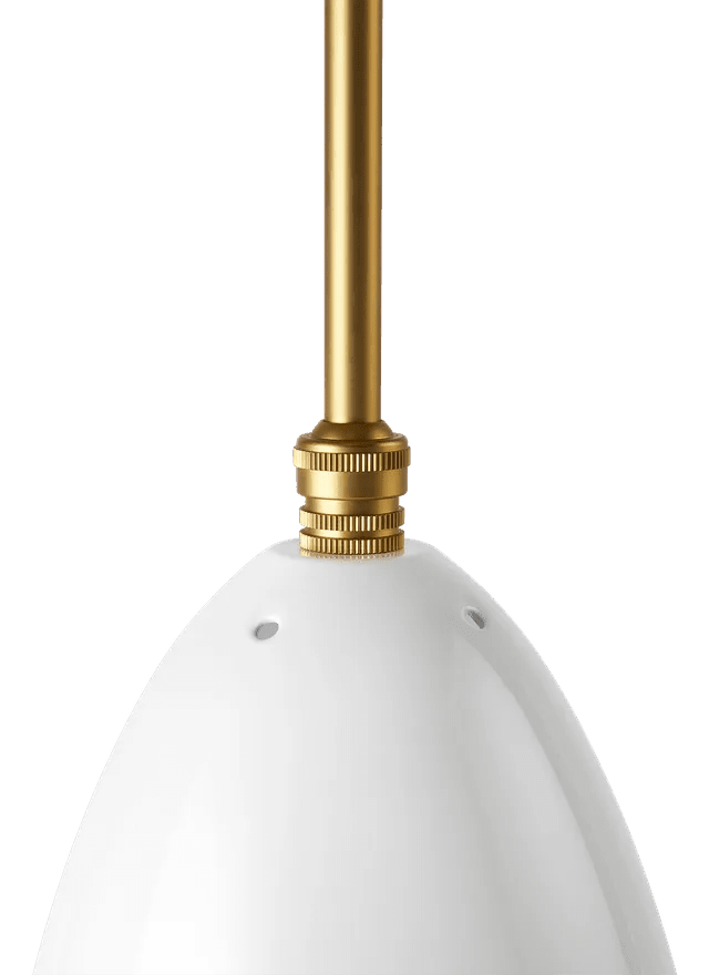 Gräshoppa Pendant - Gubi Pendant Lighting - Brass - Alabaster White Glossy - HORNE