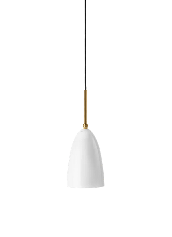 Gräshoppa Pendant - Gubi Pendant Lighting - Brass - Alabaster White Glossy - HORNE