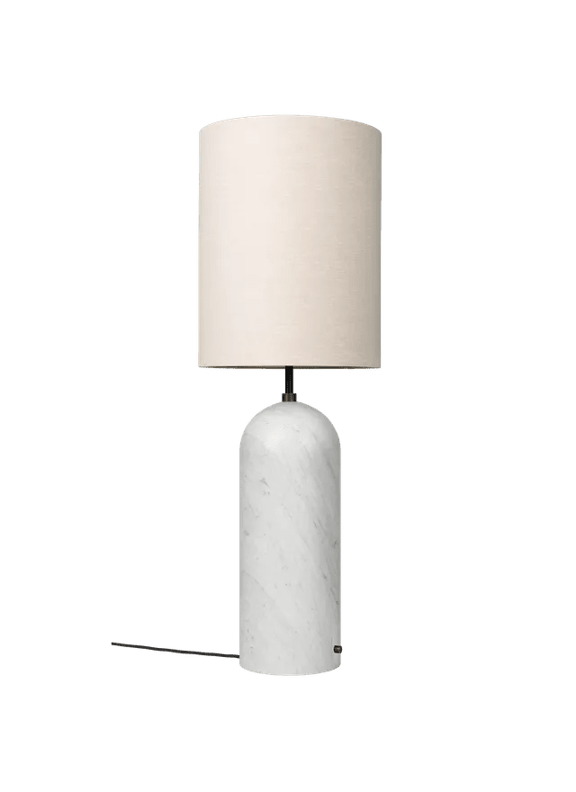 Gravity Floor Lamp - XL High - Gubi Floor Lamps - White Marble - Canvas shade - HORNE