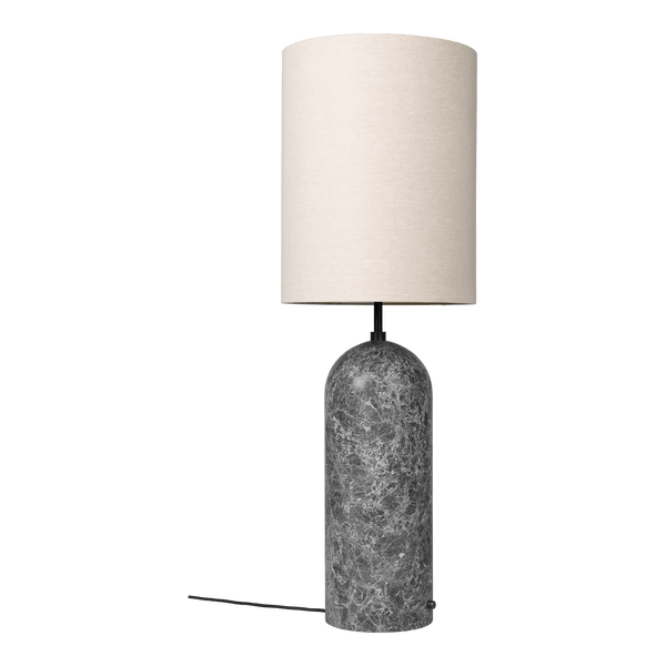 Gravity Floor Lamp - XL High - Gubi Floor Lamps - Grey Marble - Canvas shade - HORNE