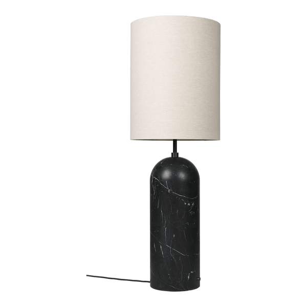Gravity Floor Lamp - XL High - Gubi Floor Lamps - Black Marble - Canvas shade - HORNE