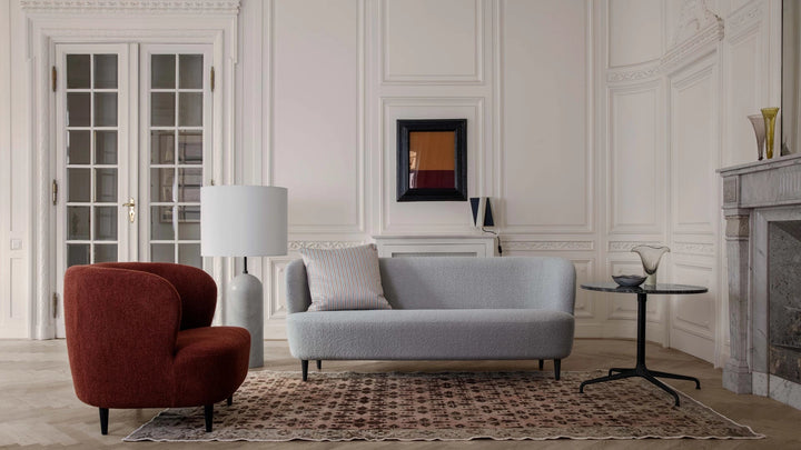 Gravity Floor Lamp - XL High - Gubi Floor Lamps - White Marble - White shade - HORNE