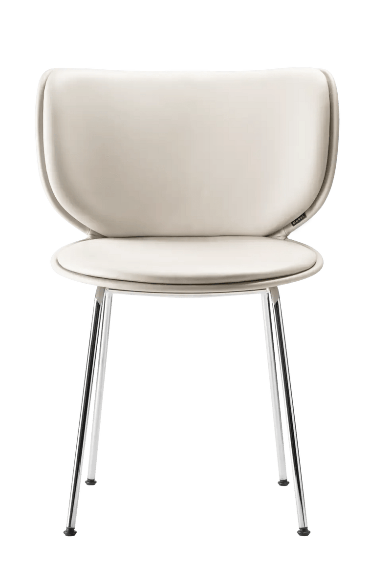 Hana Chair Upholstered - Moooi Stools + Benches + Ottomans - CAT I - Abbracci Taupe - Black - Non - Stackable - HORNE