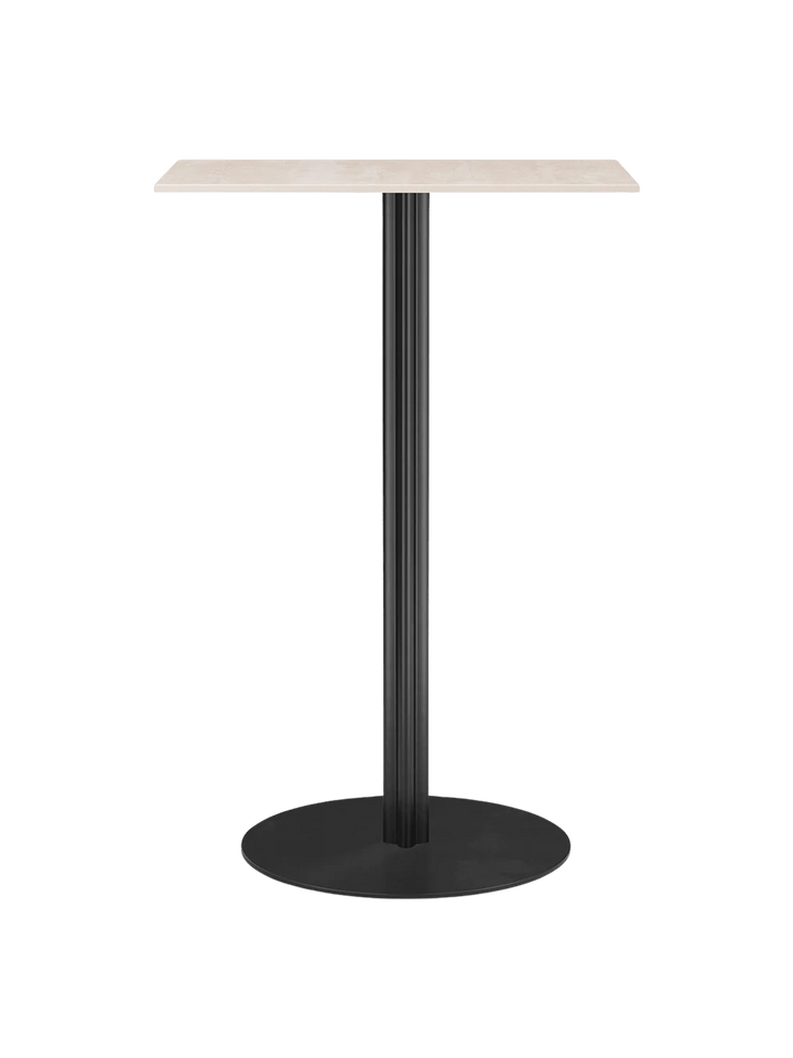 Harbour Column Bar Table - Audo Copenhagen Tables + Desks - Round base - 27.6 × 23.6 in - Ceramic Sand - HORNE